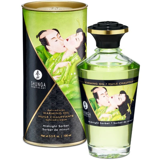 SHUNGA - HUILE DE MASSAGE EFFET CHAUFFANT SAVEUR SORBET DE MINUIT 100 ML