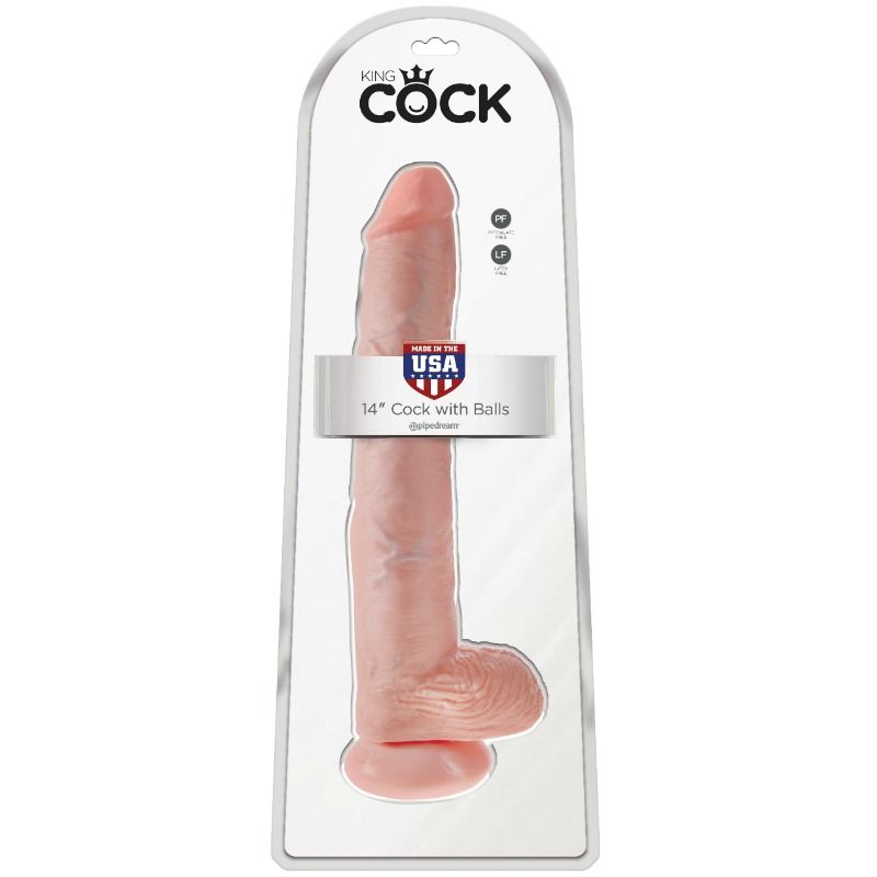 KING COCK - PÉNIS AVEC TESTICULES 35,6 CM COULEUR NATURELLE