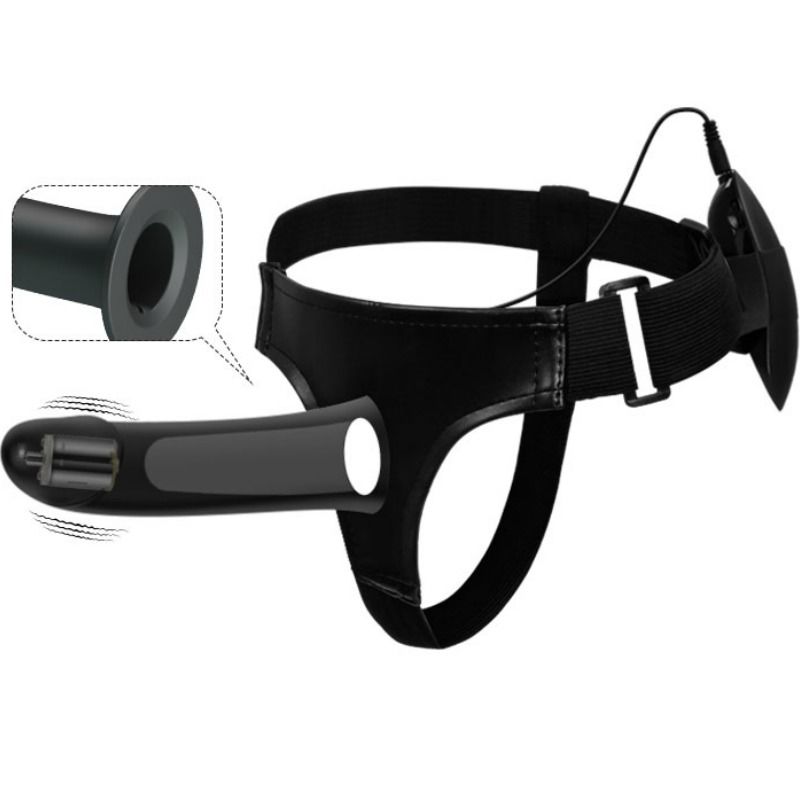 PRETTY LOVE - VITO STRAP ON AVEC GODE CREUX ET VIBRATION 17,3 CM