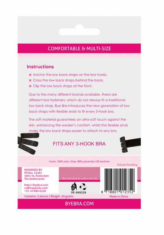 BYE-BRA - ADAPTATEUR DE SOUTIEN-GORGE DOS OUVERT NOIR ET BLANC