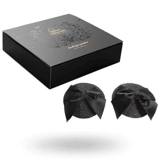 BIJOUX - CACHE-TETONS BURLESQUES BRILLANTS AVEC NŒUD