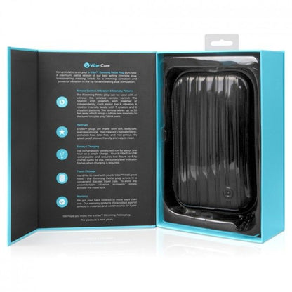 B-VIBE - Plug anal avec télécommande pour anulingus, petite taille, noir