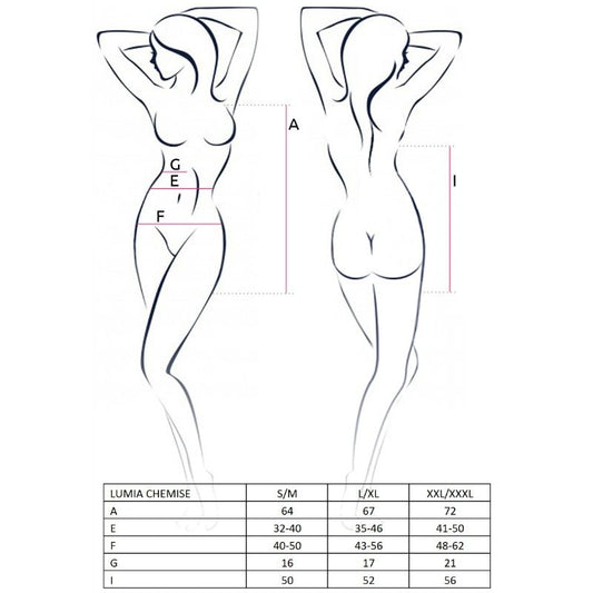 PASSION - WOMAN LUMIA CHEMISE BLACK SIZE S/M