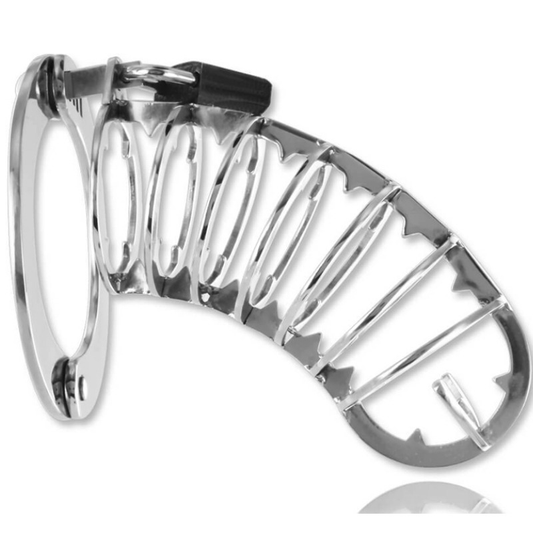 CAGE À PÉNIS EN MÉTAL DUR AVEC VERROU DE SÉCURITÉ 14 CM