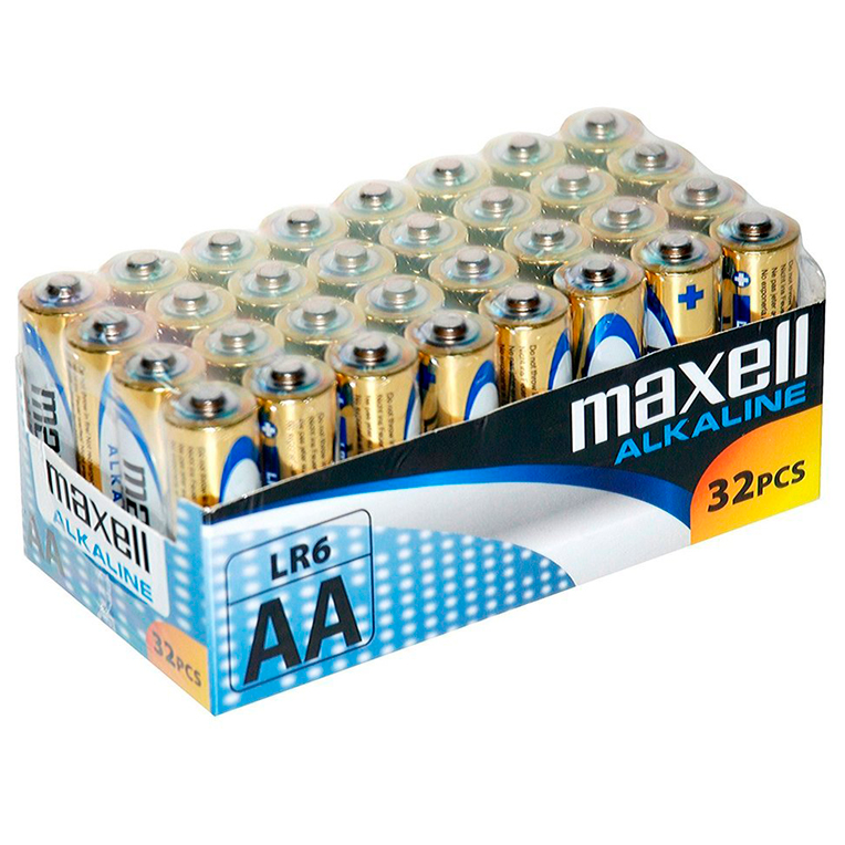 MAXELL - AA LR6 ALKALINE BATTERY PACK * 32 BATTERIES