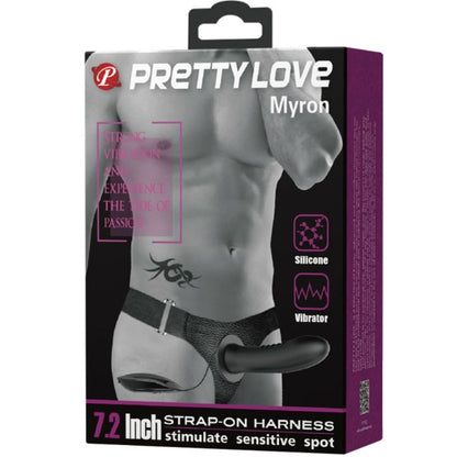 PRETTY LOVE - MYRON STRAP-ON AVEC VIBRATION ET GODE CREUX