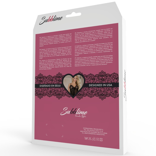 SUBBLIME SET - TROIS PIÈCES NOIR AVEC DENTELLE S/M