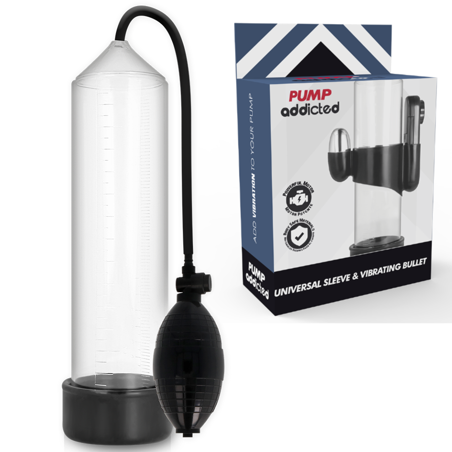 PUMP ADDICTED - POMPE À ÉREECTION TRANSPARENTE RX3 AVEC VIBRATEUR