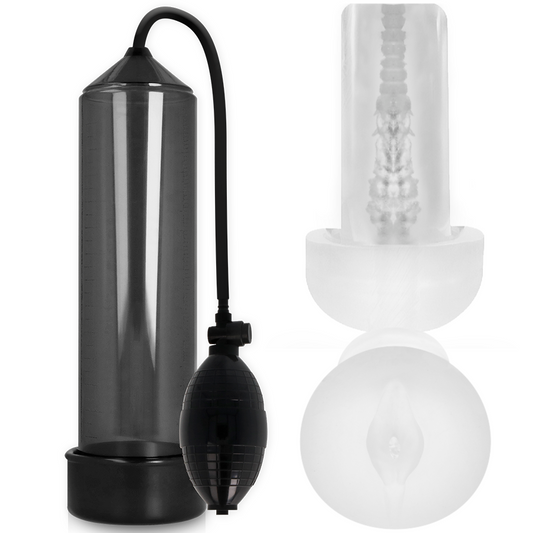 PUMP ADDICTED - POMPE À ÉREECTION RX3 NOIRE AVEC MASTURBATEUR