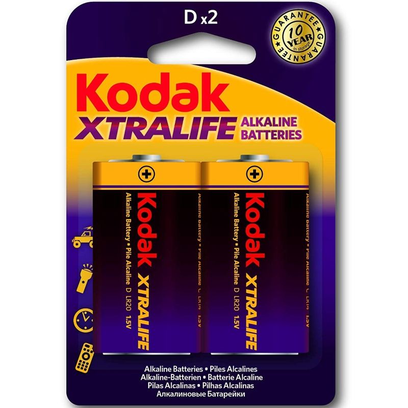 KODAK - XTRALIFE D LR20 1.5V ALKALINE BATTERIES