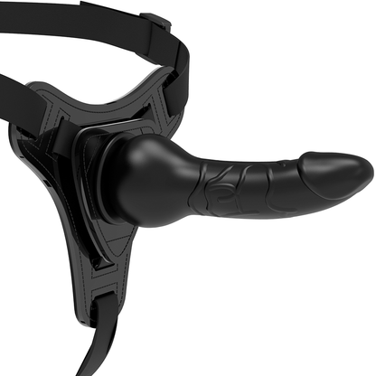 HARNAIS FÉTICHE SOUMIS - SILICONE NOIR RÉALISTE 16 CM