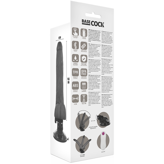 BASECOCK - ARTICULABLE REALISTIC VIBRATOR NATURAL REMOTE CONTROL 18.5 CM -O- 4 CM