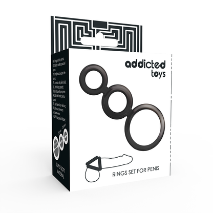 ADDICTED TOYS - ENSEMBLE D'ANNEAU POUR PÉNIS ET TESTICULES - FUMÉ