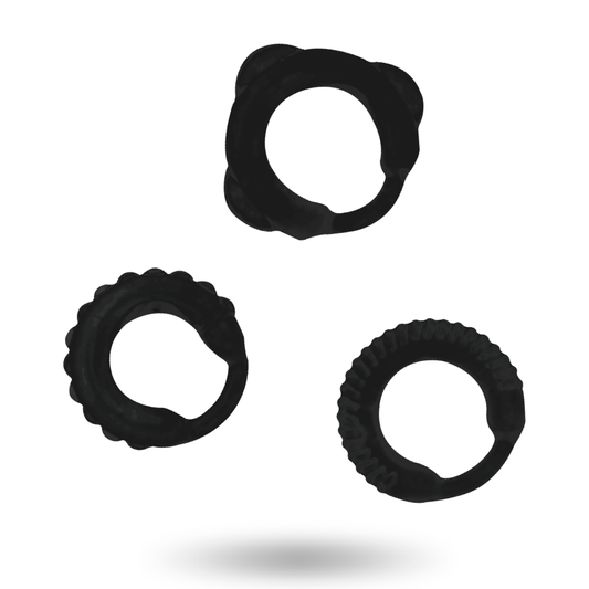 ADDICTED TOYS - LOT DE 3 ANNEAUX PÉNIS NOIRS