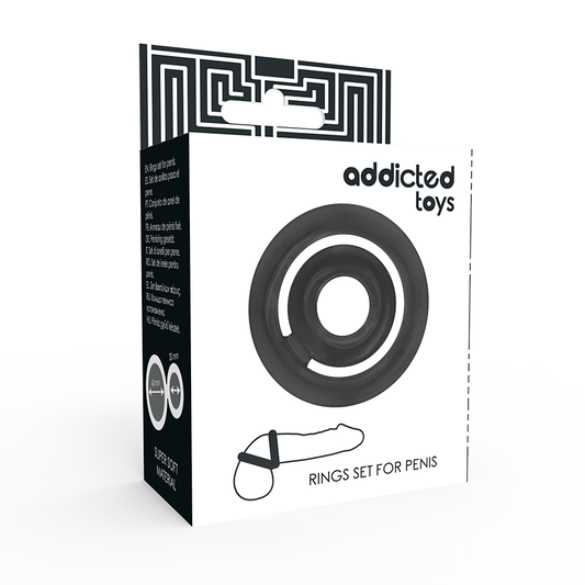 ADDICTED TOYS - ENSEMBLE D'ANNEAUX PÉNIS NOIRS POTENZ