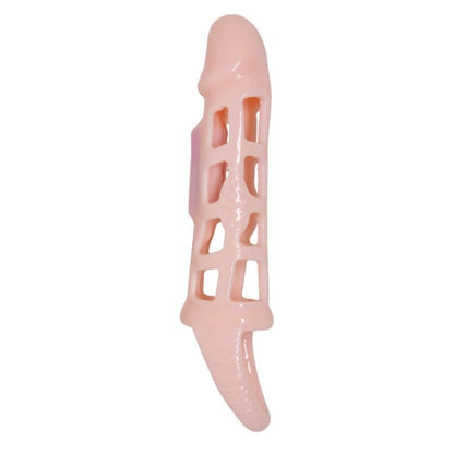 DANCE - EXTENSION DE PÉNIS VIBRANTE AVEC SANGLE NATURELLE 13,5 CM