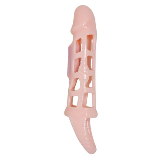 DANCE - EXTENSION DE PÉNIS VIBRANTE AVEC SANGLE NATURELLE 13,5 CM