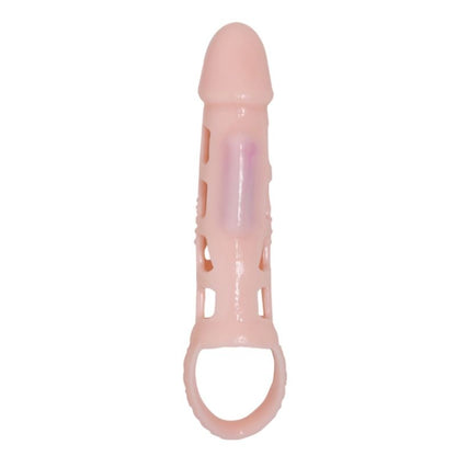 DANCE - EXTENSION DE PÉNIS VIBRANTE AVEC SANGLE NATURELLE 13,5 CM