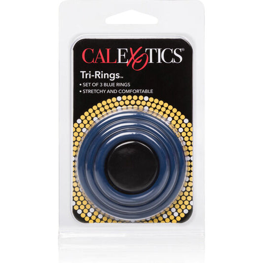 CALEXOTICS - LOT DE TROIS ANNEAUX D'ÉRECTION BLEU