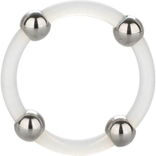 CALEXOTICS - BAGUE EN SILICONE AVEC PERLES EN ACIER TAILLE L