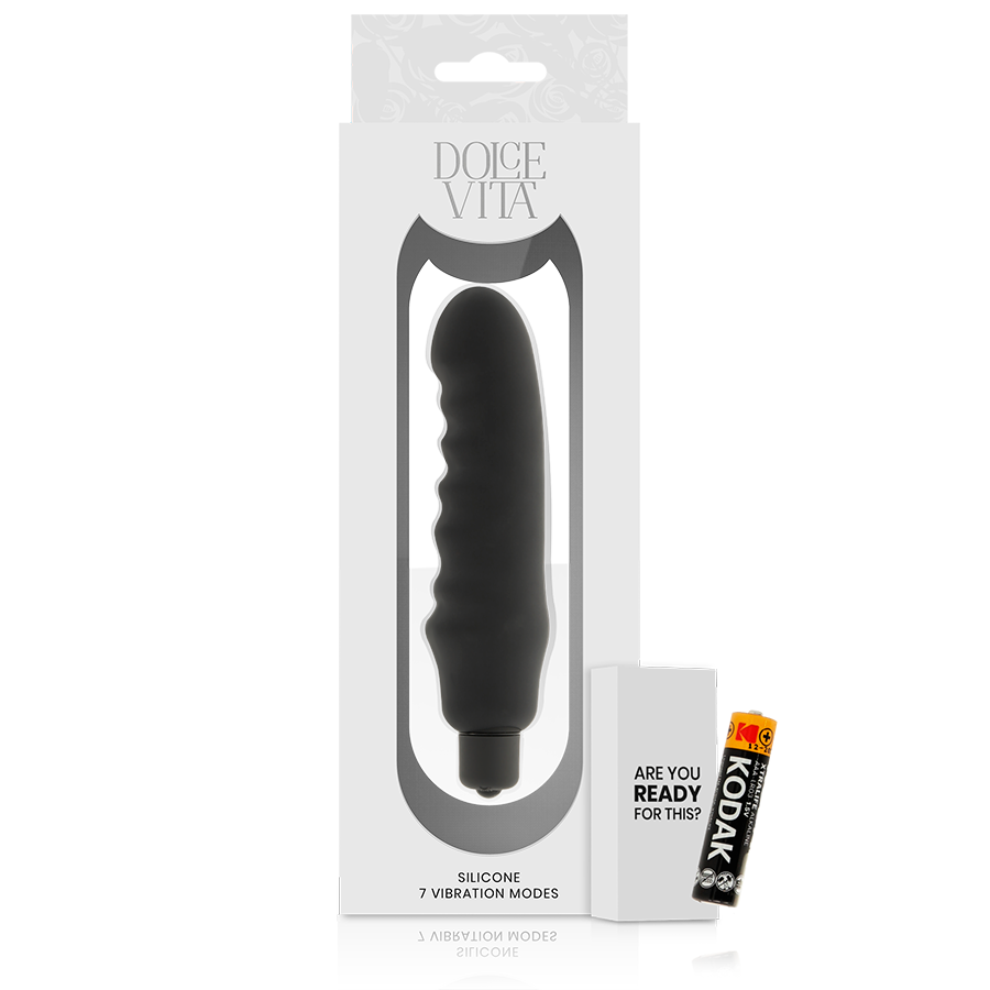 DOLCE VITA - VIBRATEUR GENIUS EN SILICONE NOIR