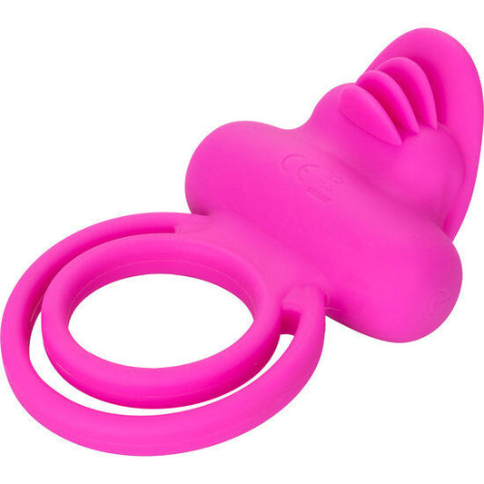 CALEXOTICS - ANNEAU VIBRANT EN SILICONE ROSE À DOUBLE ACTIVATEUR DE CLIT