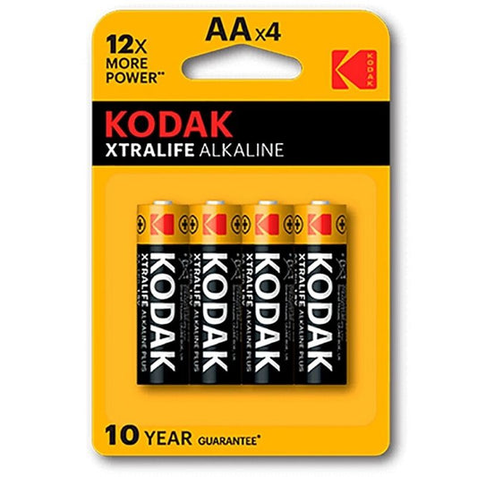 KODAK - Piles alcalines XTRALIFE AA LR6 sous blister*4