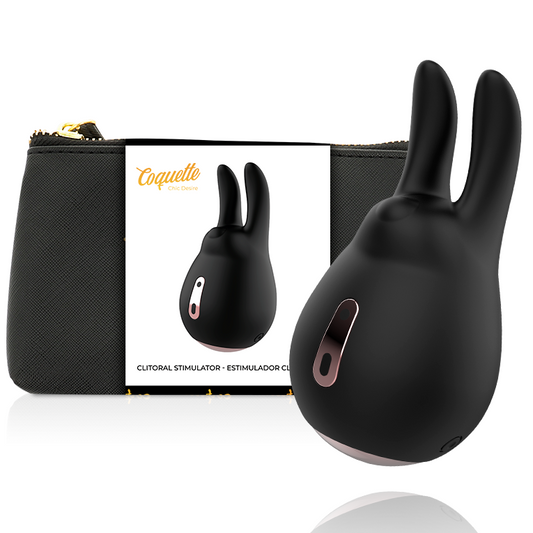 COQUETTE CHIC DESIRE - BLACK / GOLD RABBIT CLITORIS STIMULATOR