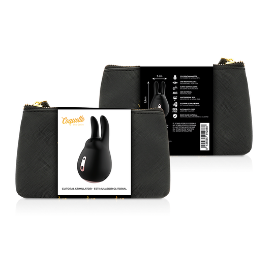 COQUETTE CHIC DESIRE - BLACK / GOLD RABBIT CLITORIS STIMULATOR