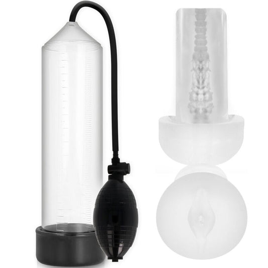 PUMP ADDICTED - POMPE À ÉREECTION TRANSPARENTE RX3 AVEC MASTURBATEUR