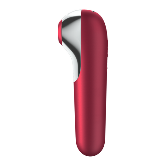 SATISFYER - DUAL LOVE VIBRATOR AND SUCTION WITH PULSED AIR RED