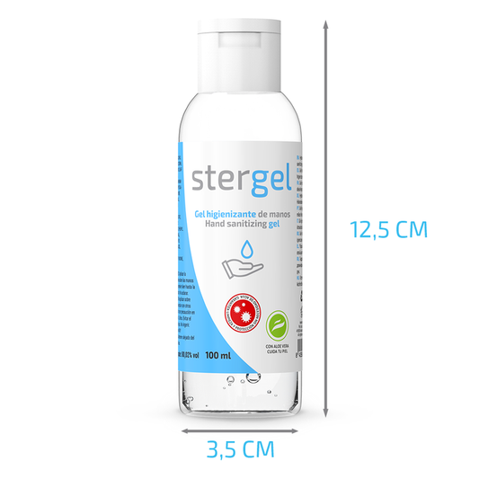 STERGEL - GEL HYDROALCOOLIQUE HYDROALCOOLIQUE POUR LES MAINS À L'ALOE VERA 100ML 