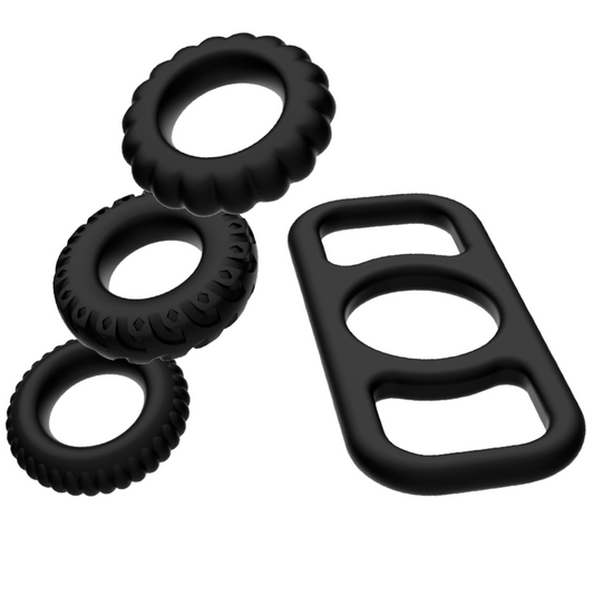 ADDICTED TOYS - LOT DE 4 ANNEAUX PÉNIS EN SILICONE