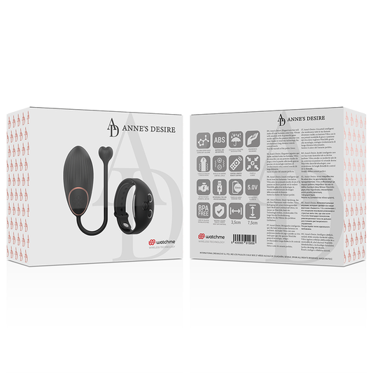 ANNE'S DESIRE - ŒUF TÉLÉCOMMANDÉ AVEC TECHNOLOGIE WATCHME, NOIR