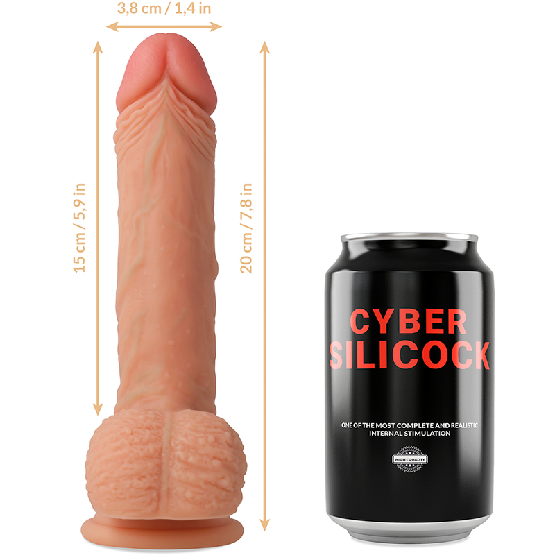 CYBER SILICOCK - ARNÉS SILICONA LIQUIDA FREEMAN 20 CM -O- 3.8 CM