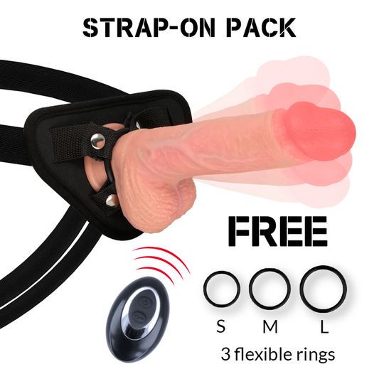 ROCKARMY - HARNAIS + VIBRATEUR SILICONE LIQUIDE TÉLÉCOMMANDE PREMIUM APACHE 20,5 CM -OU- 4,62 CM