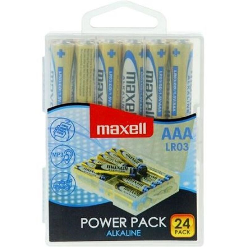 MAXELL - AAA ALKALINE BATTERY LR03 PACK*24 BATTERIES