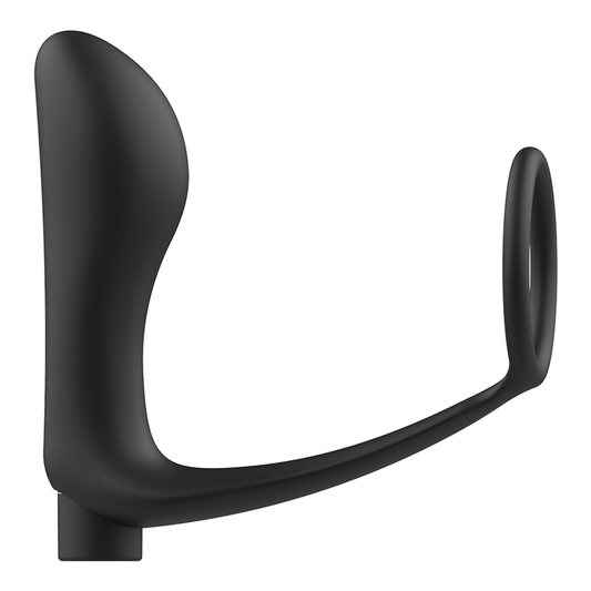 ADDICTED TOYS - PLUG ANAL RECHARGEABLE NOIR AVEC TÉLÉCOMMANDE ET ANNEAU PÉNIS